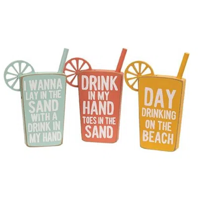 Homegifo Beach Drink Block Sitter 3 Asstd. In Multi