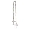 Homegifo Beaded Cross Garland 45" White