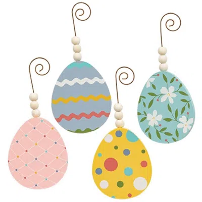 Homegifo Beaded Deco Easter Egg Ornament 4 Asstd. In Brown