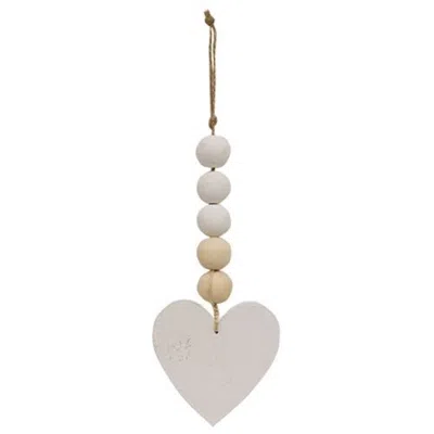 Homegifo Beaded Heart Ornament In White