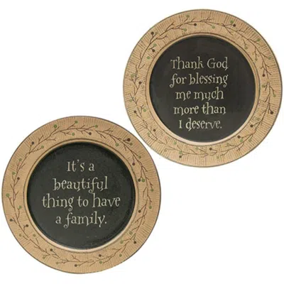 Homegifo *beautiful Berry & Vine Plate - 2 Asstd. In Brown