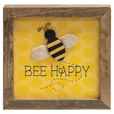 Homegifo Bee Happy Frame In Yellow