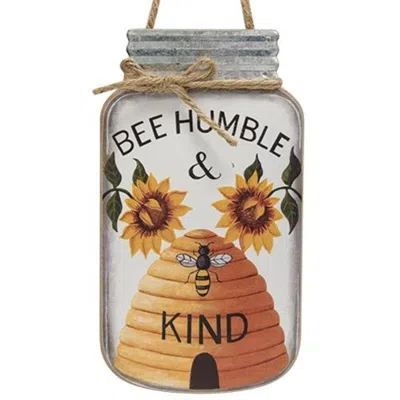 Homegifo Bee Humble & Kind Mason Jar Sign In Transparent