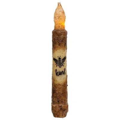 Homegifo Bee Kind Burnt Mustard Timer Taper 6" In Brown