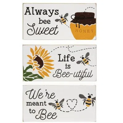 Homegifo Bee-utiful Wooden Block 3 Asstd. In Multi