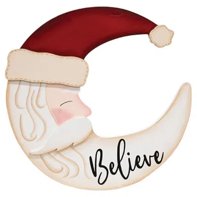 Homegifo Believe Santa Moon Wall Hanger In Red