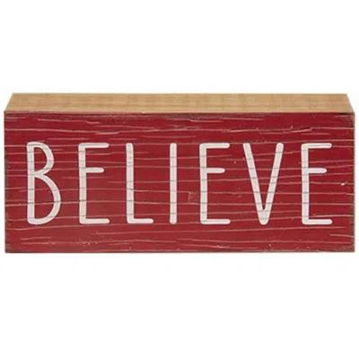 Homegifo *believe Wooden Sign In Red