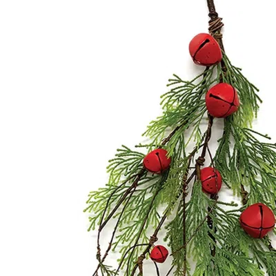 Homegifo Bells Will Be Ringing Cedar Branch 33" In Red