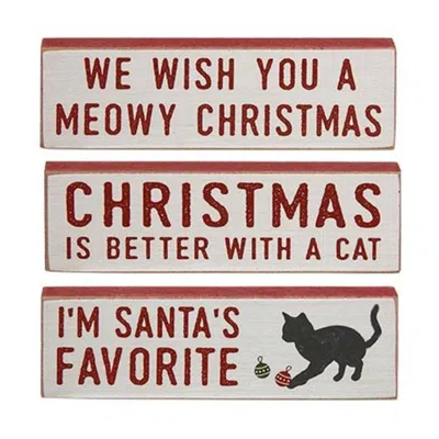 Homegifo Better With A Cat Thin Mini Block 3 Asstd. In Red