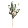 Homegifo Birch Cone Pod & Glitter Rattan Ball Pick