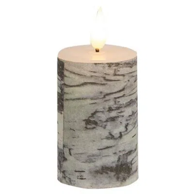 Homegifo Birch Look Led Timer Votive 2" X 3" In Gray