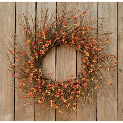 Homegifo Bittersweet Sunburst Wreath In Orange