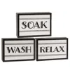 Homegifo Black & White Bath Words Box Sign 3 Asstd.