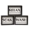 Homegifo *black & White Bath Words Box Sign 3 Asstd.