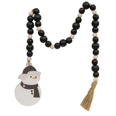 Homegifo Black & White Bead Garland W/snowman