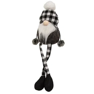 Homegifo *black & White Buffalo Check Beanie Dangle Leg Gnome