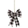 Homegifo Black & White Buffalo Check Bow Clip Ornament