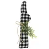 Homegifo *black & White Buffalo Check Felt Peeking Bunny
