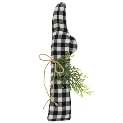 Homegifo *black & White Buffalo Check Felt Peeking Bunny