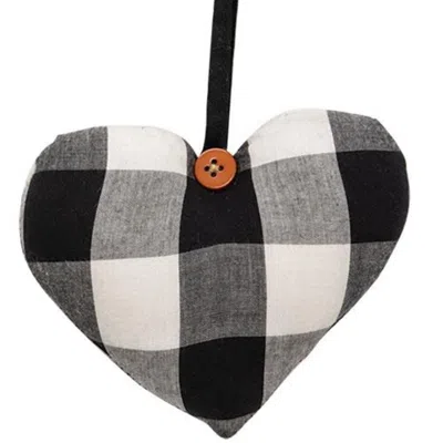 Homegifo *black & White Buffalo Check Heart Ornament