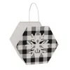Homegifo Black & White Buffalo Check Snowflake Hexagon Container
