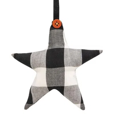 Homegifo *black & White Buffalo Check Star Ornament