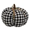 Homegifo *black & White Buffalo Check Stuffed Felt Pumpkin 8"