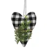 Homegifo Black & White Check Stuffed Felt Heart Ornament