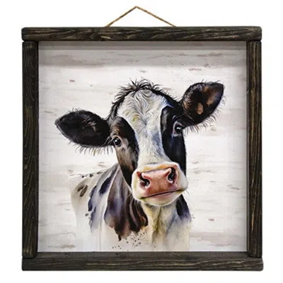 Homegifo Black & White Cow Portrait Print 12"