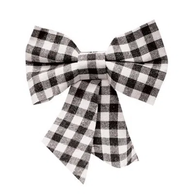 Homegifo *black & White Plaid Bow Ornament In Multi