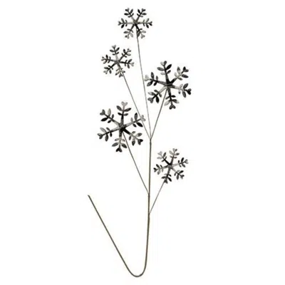 Homegifo *black & White Plaid Snowflake Spray 27" In Green