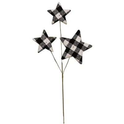 Homegifo *black & White Plaid Star Pick 14"