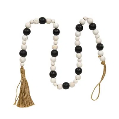 Homegifo *black & White Wooden Bead Garland 32.5"l