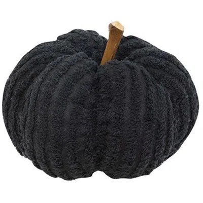 Homegifo *black Chenille Stuffed Pumpkin 5.75"