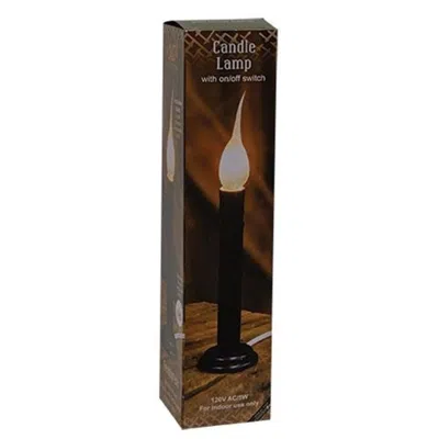 Homegifo Black Electric Candle Lamp W/silicone Bulb 7"