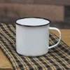 Homegifo Black Rim Enamel Soup Mug