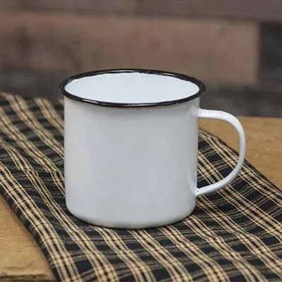 Homegifo Black Rim Enamel Soup Mug