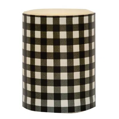 Homegifo Black Small Check Timer Pillar - 3" X 4"