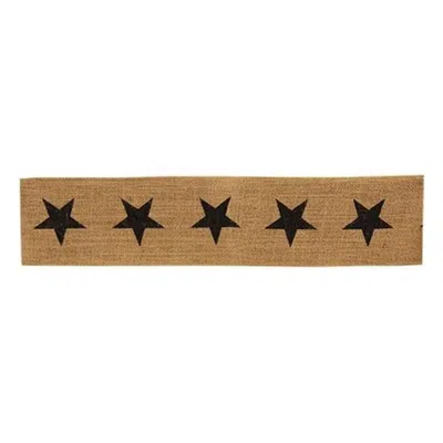 Homegifo Black Star Burlap Ribbon In Neutral