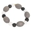 Homegifo *black White & Gray Distressed Wood Oval Bead Candle Ring