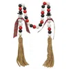 Homegifo Black White & Red Snowman Bead Garland