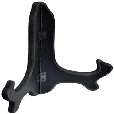 Homegifo Black Wood Plate Stand 7"