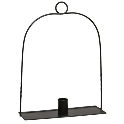 Homegifo Black Wrought Iron Hanging Taper Holder