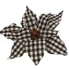 Homegifo *black/wht Plaid Poinsettia Clip Ornament
