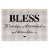 Homegifo Bless The Food Checked Shelf Sitter 8" X 5.5"