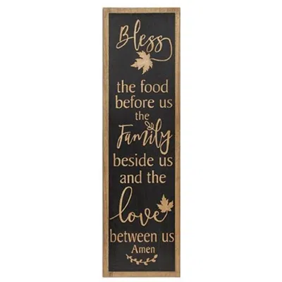 Homegifo Bless The Food Engraved Wooden Sign In Blue