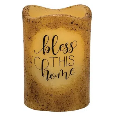 Homegifo Bless This Home Timer Pillar In Brown