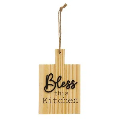 Homegifo *bless This Kitchen Natural Cutting Board Ornament In Neutral