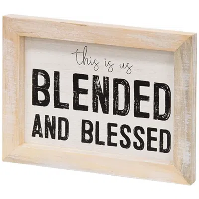 Homegifo Blessed And Blended Framed Sign In Neutral