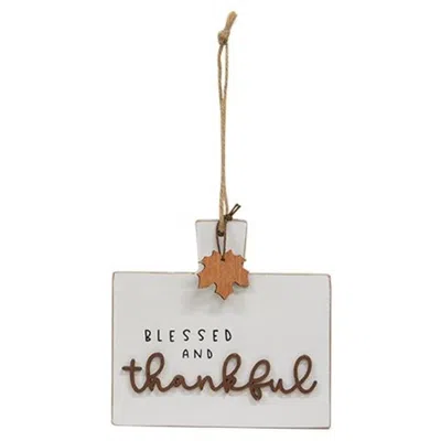 Homegifo *blessed And Thankful Cutting Board Sign Ornament In White